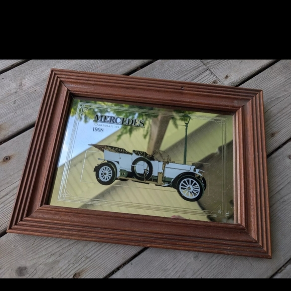 Vintage Mercedes 1908 Framed Mirror - Picture 2 of 7